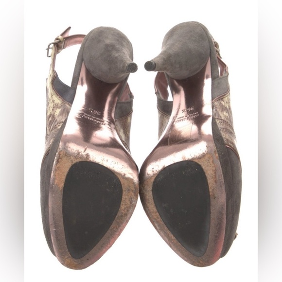 MIU MIU By Prada Fall Crystal Jeweled Slingback Pumps Heels Size IT36.5 - Picture 4 of 5